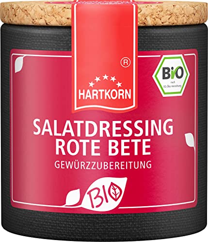 Bio Salatdressing Rote Bete - 70 g Bio Gewürzzubereitung in der Pappwickeldose mit Korkdeckel von Hartkorn - wiederverschließbar und wiederbefüllbar - mit Bio Siegel Zertifiziert von Hartkorn