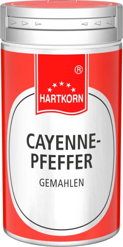Cayenne-Pfeffer gemahlen - 22 g im Aluminium Gewürzstreuer von Hartkorn - wiederverschließbar und wiederbefüllbar von Hartkorn
