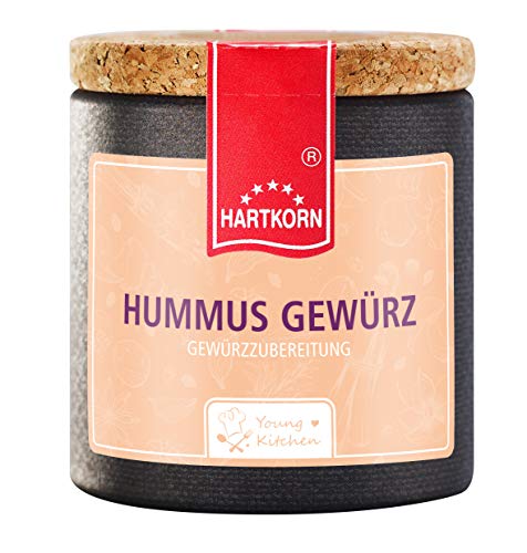 Hummus Gewürz - 45 g in der Young Kitchen Pappwickeldose mit Korkdeckel von Hartkorn - wiederverschließbar und wiederbefüllbar von Hartkorn