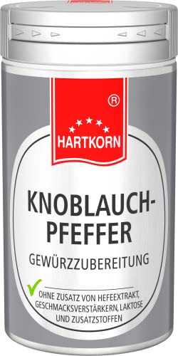 Knoblauch-Pfeffer - 35 g im Aluminium Gewürzstreuer von Hartkorn - wiederverschließbar und wiederbefüllbar von Hartkorn