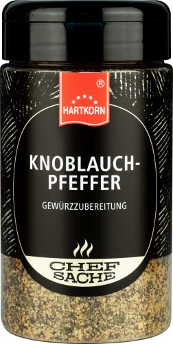 Knoblauch-Pfeffer Chefsache - 195 g (13 cm hoch und ⌀ 6,5cm) von Hartkorn - wiederverschließbar und wiederbefüllbar von Hartkorn