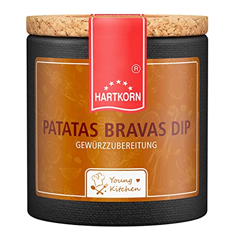 Patatas Bravas Dip - 47 g in der Young Kitchen Pappwickeldose mit Korkdeckel von Hartkorn - wiederverschließbar und wiederbefüllbar von Hartkorn