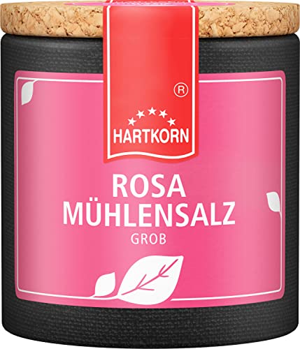 Rosa Mühlensalz grob - 110 g in der Pappwickeldose mit Korkdeckel von Hartkorn - wiederverschließbar und wiederbefüllbar von Hartkorn