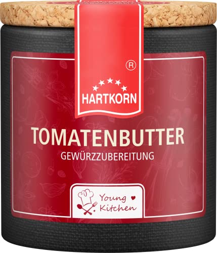 Tomatenbutter Gewürzzubereitung - 40 g in der Young Kitchen Pappwickeldose mit Korkdeckel von Hartkorn - wiederverschließbar und wiederbefüllbar von Hartkorn
