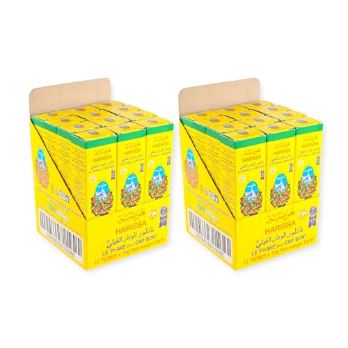 HARVESSA - Harissa Phare du Cap Bon Tube, Harissa Paste Tube Tunesien Harissapaste - Gewürzpaste Vegetarisch Vegan (24X 70g) von Harvessa