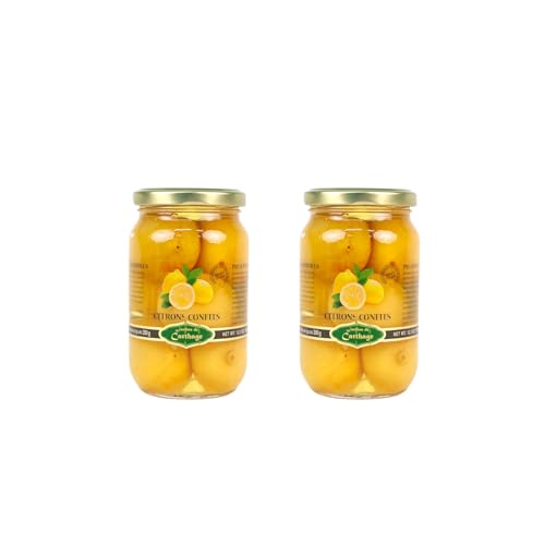 Harvessa eingelegte Zitronen in Glas 350g - ganze Salzzitronen aus Tunesien, Zitronen eingelegt im Glas, vegan, vegetarisch & glutenfrei, Marokkanische Tajine oder Couscous Fisch Risotto (2 X 350g) von Harvessa