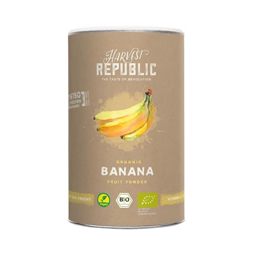 HARVEST REPUBLIC Bio-Bananenpulver aus gefriergetrockneten Früchten | Perfekt für Smoothie Bowls, Porridge und Frühstücksbowls | 100% Fruchtpulver ohne zugesetzten Zucker (150 g) von Harvest Republic