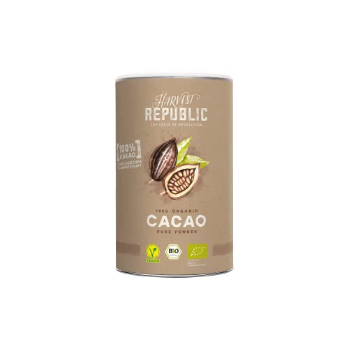 HARVEST REPUBLIC Bio-Kakaopulver, 125 g, Für Superfood Smoothies und Shakes, Organic Food, Vegan von Harvest Republic
