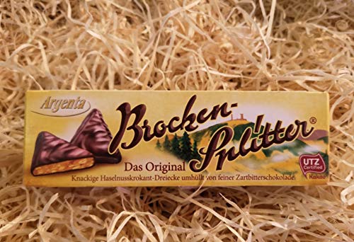 Brocken-Splitter | Schokoladenspezialität mit Krokant und Zartbitterschokolade | Harzer Spezialität von Harzer Spezialitäten Kaufhaus