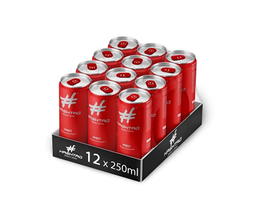 HASHTAG RED Energy Drink 12 x 0,25 Liter inkl. 3€ DPG EINWEG Pfand von Hashtag