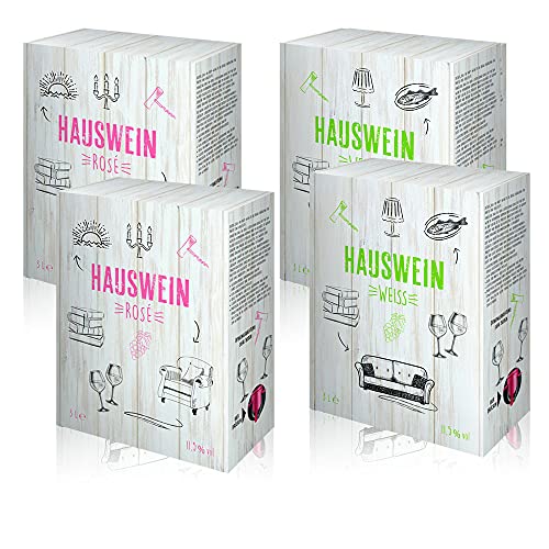 4 x 3,0 l Hauswein Rosé- & Weisswein Mischpaket aus Spanien Bag-in-Box von Hauswein