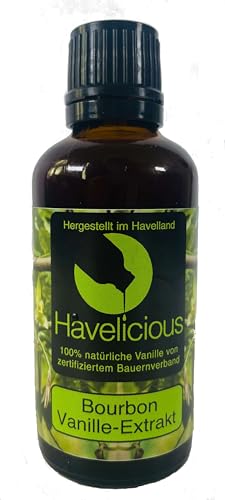 Havelicious Bourbon Vanille Extrakt 50 ml - sozial, ohne Zusätze, Bourbon Vanille aus Madagaskar, hergestellt im Havelland von Havelicious