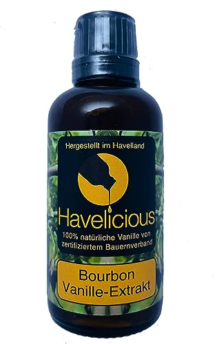 Havelicious Bourbon Vanille Extrakt 50 ml - sozial, ohne Zusätze & Ethanol, Bourbon Vanille aus Madagaskar, hergestellt im Havelland von Havelicious