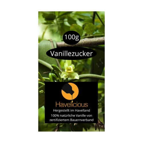 Havelicious Bourbon Vanillezucker 100gr, ohne Zusatzstoffe, sozial, hergestellt im Havelland, Bourbon Vanille aus Madagaskar von Havelicious