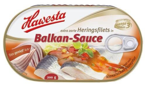 Hawesta Heringsfilet in Balkan-Sauce, 10er Pack (10 x 200 g Dose) von Hawesta