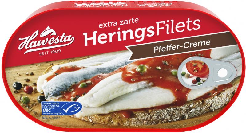 Hawesta Heringsfilets in Pfeffer-Creme Hawesta Heringsfilets in Pfeffer-Creme von Hawesta