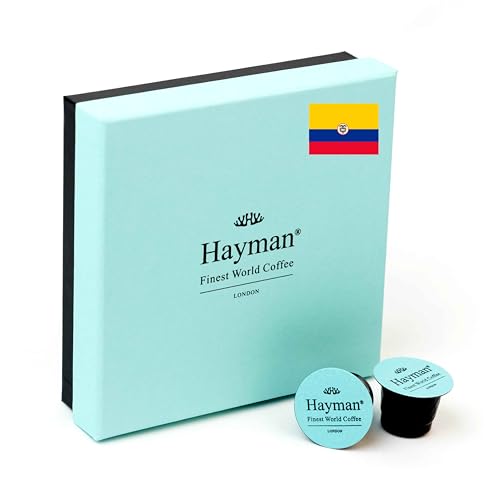 100% Manos Juntas Kaffee aus Kolumbien - Frisch geröstet und in Kapseln kompatibel mit Nespresso Original Line-Maschinen - Elegante Schachtel mit 20 Kaffeekapseln von Hayman - Finest World Coffee
