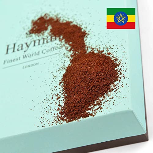 100% Yirgacheffe Kaffee aus Äthiopien - Gemahlener Kaffee | Kaffee-Röststufe: Mittlere, Anzahl von Einheiten: 1 x 340g/12oz von Hayman - Finest World Coffee