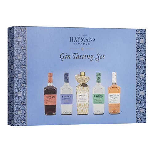 Hayman’s | Gin Tasting Set | 5x50ml | 36,28% vol | Auslese von 5 exklusiven Gin Sorten | Old Tom, Peach & Rose Cup, Cordial Gin, London Dry, Sloe Gin von Haymans