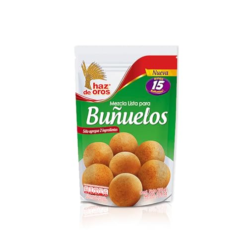 Haz de Oros - Zubereitet für kolumbianische Buñuelos - 300 g - Hausgemachte Mischung - Sehr einfach zuzubereiten - Ohne Aromen und Konservierungsstoffe - Ideal für Weihnachten Haz de Oros - Zubereitet für kolumbianische Buñuelos - 300 g - Hausgemachte Mischung - Sehr einfach zuzubereiten - Ohne Aromen und Konservierungsstoffe - Ideal für Weihnachten von Haz de Oros