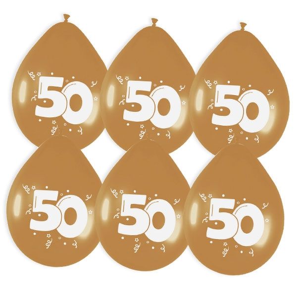 Goldene Luftballons, bedruckt mit der Zahl "50" von Haza Groep B.V.