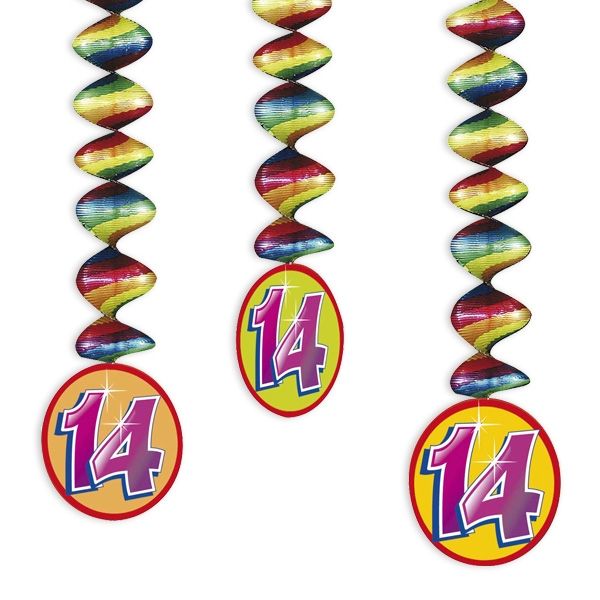 Rotor-Spiralen, Zahl "14", Regenbogen-Farben, 3 Stück von Haza Groep B.V.