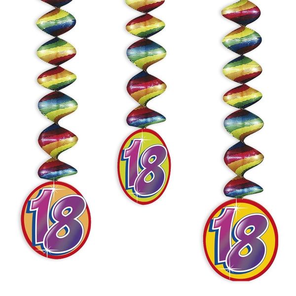 Rotor-Spiralen, Zahl "18", Regenbogen-Farben, 3 Stück von Haza Groep B.V.