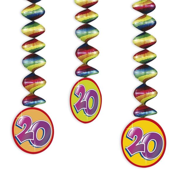 Rotor-Spiralen, Zahl "20", Regenbogen-Farben, 3 Stück von Haza Groep B.V.