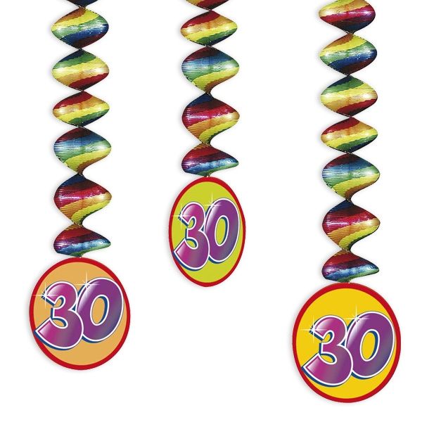 Rotor-Spiralen, Zahl "30", Regenbogen-Farben, 3 Stück von Haza Groep B.V.