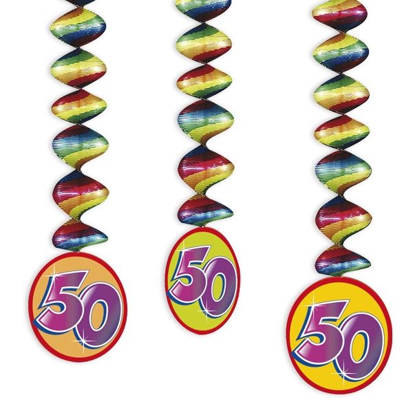 Rotor-Spiralen, Zahl "50", Regenbogen-Farben, 3 Stück von Haza Groep B.V.