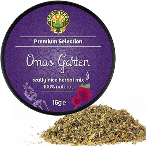 HAZY HERBS | Premium Selection | Kräutertee-Mischung "Omas Garten" - 100% natürlicher Kräutermix - 16g feine Mischung von Hazy Herbs