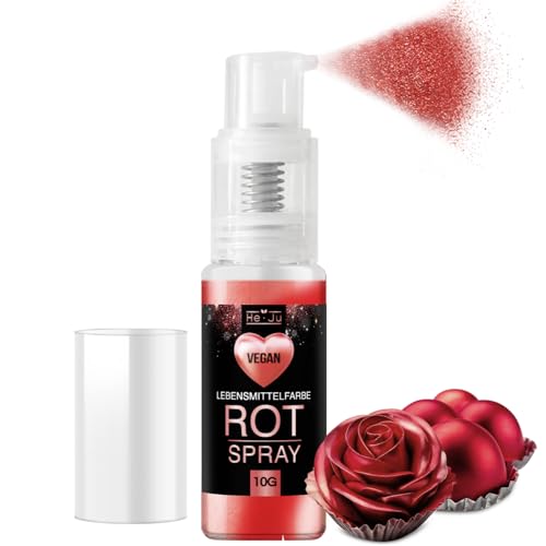 He-Ju Essbares Glitzer Spray Rot 10g, Glitzerpulver essbar rot, vegan und E171 frei, essbarer Glitzer für Getränke & Lebensmittel He-Ju Essbares Glitzer Spray Rot 10g, Glitzerpulver essbar rot, vegan und E171 frei, essbarer Glitzer für Getränke & Lebensmittel von He-Ju