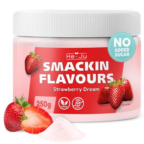 Flavour Pulver Erdbeere vegan, Geschmackspulver ohne Kalorien mit Erdbeer Geschmack, 1x 250g von He-Ju