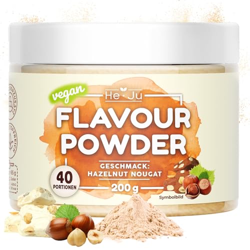 Flavour Pulver Hazelnut Nougat, Haselnuss Nougat Geschmackspulver ohne Kalorien, 1x 200g von He-Ju