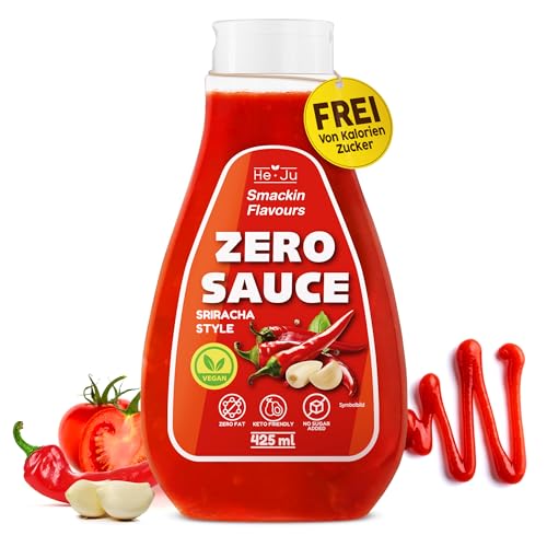 Zero Sauce Sriracha 1x 425ml Light Sauce, ohne Fett und ohne Zuckerzusatz, vegan und glutenfrei, Keto Diät geeignet (425 ml (1er Pack), Sriracha Style) von He-Ju