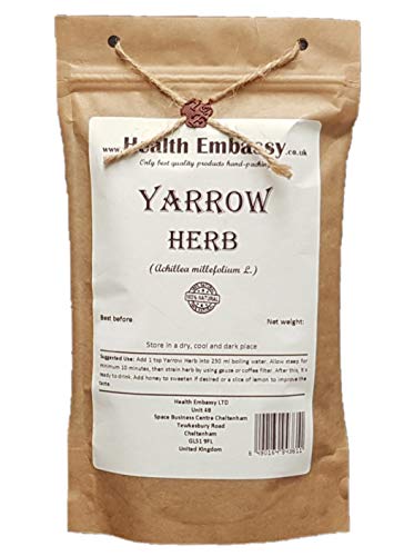 Gemeine Schafgarbe Kräutertee (Achillea millefolium L.) / Yarrow Herb Tea - Health Embassy - 100% Natural (50g) von HEALTH EMBASSY
