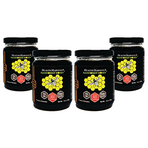 [Familienpflegepaket] Tualang Red Honey 284 ml (4 Stück) Halten Sie Vitalität, stärken Sie Verdauung und Magen, verbessern Sie die Immunität, erhalten Sie jung aussehende Haut von Health Harvest