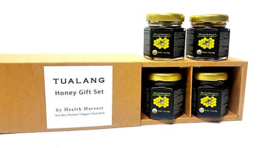 [GESCHENKWAHL] Tualang Honig 50g x 4 (Gold, Schwarz, Rot, Gelb) | TA 9,5+ bis 14+ | Pollenzahl 2,4 M+ bis 6,5 M+ | Pollenvielfalt 100+ bis 200+ | Roh, nicht pasteurisiert, ungefiltert von Health Harvest