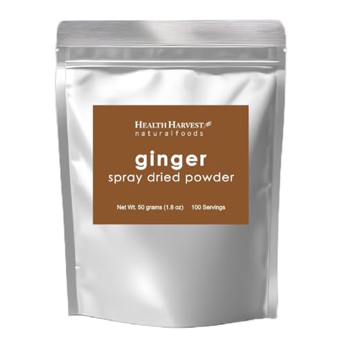 Ingwer sprühgetrocknetes Pulver, 50 g, feine Textur, hohe Konzentration, 100 % wasserlöslich, vegane Lebensmittel, glutenfrei, gentechnikfrei, frei von Chemikalien Ingwer sprühgetrocknetes Pulver, 50 g, feine Textur, hohe Konzentration, 100 % wasserlöslich, vegane Lebensmittel, glutenfrei, gentechnikfrei, frei von Chemikalien von Health Harvest