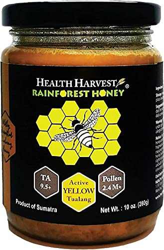 Tualang Gelber Honig 280g | Gesamtaktivität 9,5+ | Pollenzahl 2,4 M + | Pollensorten 100+ | Leichte Wahl für die Kindergesundheitspflege Mehrfach preisgekrönt von Health Harvest