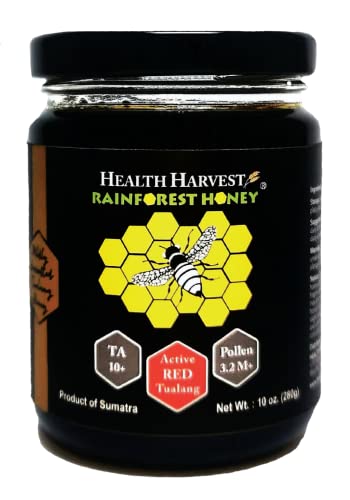 Tualang Roter Honig 280g | Gesamtaktivität 10+ | Pollenzahl 3,2 M + | Pollensorten 100+ | Moderate Auswahl für die Erhaltung der Gesundheit von Erwachsenen und Teenagern Mehrfach preisgekrönt von Health Harvest