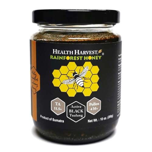 Schwarzer Honig von Tualang 280g (TA 11,5+, Pollenzahl 4,0 M+, Pollenvielfalt 100+), intensive Wahl für die Konservierung von Frauen, roh, nicht pasteurisiert, ungefiltert von Health Harvest