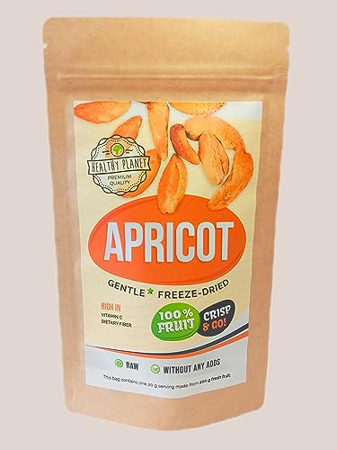 Healthy Planet Apricot gentle freeze dried fruit | 20g Früchte in Scheiben, 100% Trockenfrüchte - natürlich und ohne Zusatz von Zucker oder Zusatzstoffen | 20g von Healthy Planet Premium quality