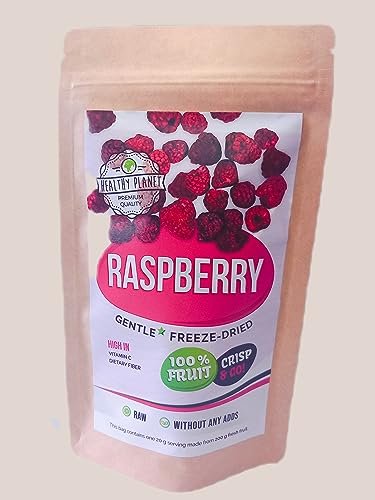 Healthy Planet Raspberry gentle freeze dried fruit | 20g Früchte in Scheiben, 100% Trockenfrüchte - natürlich und ohne Zusatz von Zucker oder Zusatzstoffen | 20g von Healthy Planet Premium quality
