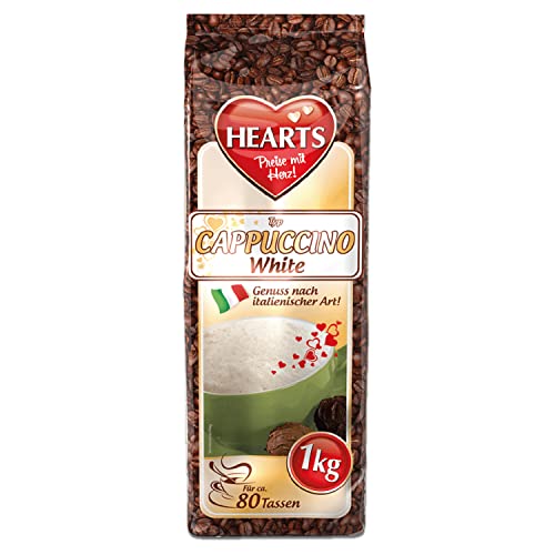 HEARTS Cappuccino White, 1kg Instant Kaffee, Getränkepulver für 80 Tassen, leicht löslich, Vanille Geschmack HEARTS Cappuccino White, 1kg Instant Kaffee, Getränkepulver für 80 Tassen, leicht löslich, Vanille Geschmack von HEART's