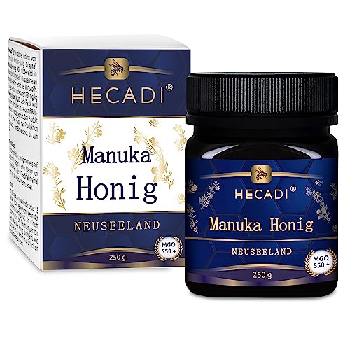 Manuka Honig MGO 550+ Hecadi I Original aus Neuseeland I mit zertifiziertem I Garantierter Inhalt von MGO I 250 g von Hecadi