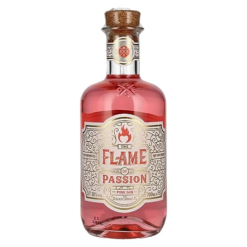 FLAME OF PASSION Premium Pink Gin 38% mit schwarzen Johannisbeeren, 0,7 l von FLAME OF PASSION