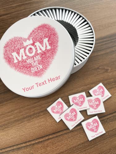 Mom You Are The Queen Design - Mothers Day - Custom Chocolate favor for Mother - Multi Design - Mini Chocolate - Personalized - Unique - Customizable (100) von Hediyenza