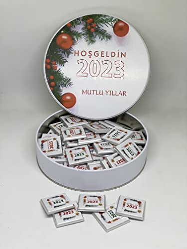 Schokolade des neuen Jahres - Schokolade - Milky Chocolate - Personalized Favors - Customizable - Schokoladen-Box - New Year (100) von Hediyenza