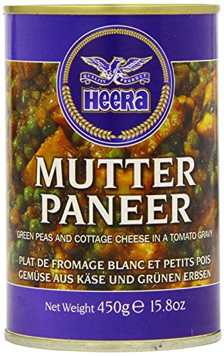 Heera Muttar Paneer Erbsen & Hüttenkäse in einer Tomatensauce - 450g - 2er-Packung von Heera